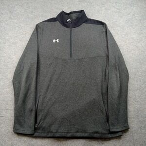 Under‎ Armour Pullover Mens XL Gray ColdGear 1/4 Zip Long Sleeve Athletic Top